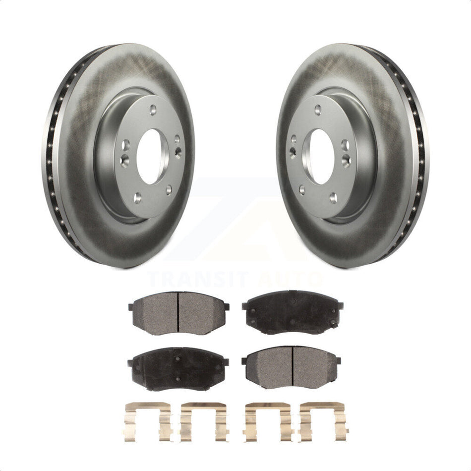 Front Coated Disc Brake Rotors And Semi-Metallic Pads Kit For Hyundai Tucson Kia Sportage FWD KGF-100261 by Transit Auto