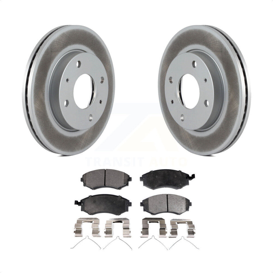 Front Coated Disc Brake Rotors And Semi-Metallic Pads Kit For Hyundai Elantra Sonata Kia Optima Magentis KGF-100268 by Transit Auto