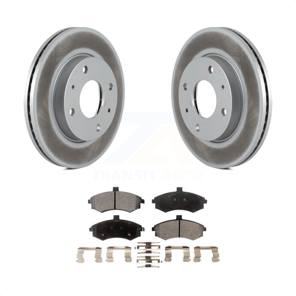 Front Coated Disc Brake Rotors And Semi-Metallic Pads Kit For Hyundai Elantra KGF-100269 by Transit Auto