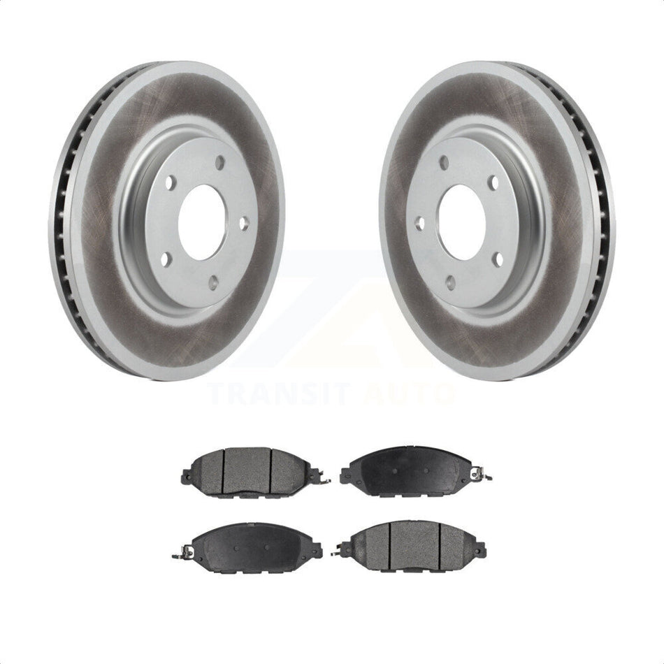 Front Coated Disc Brake Rotors And Semi-Metallic Pads Kit For 2016 Nissan Pathfinder From 11 15 KGF-100271 by Transit Auto