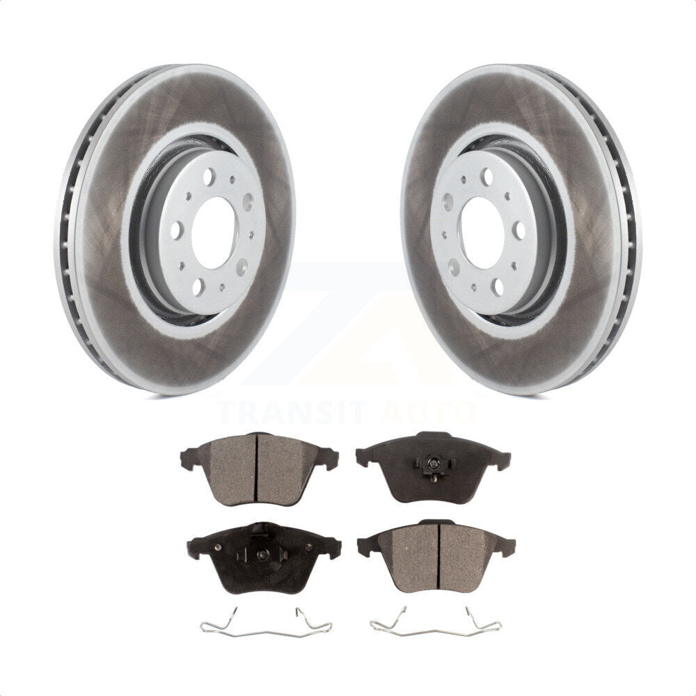 Front Coated Disc Brake Rotors And Semi-Metallic Pads Kit For 2003-2014 Volvo XC90 With 316mm Diameter Rotor KGF-100288 by Transit Auto