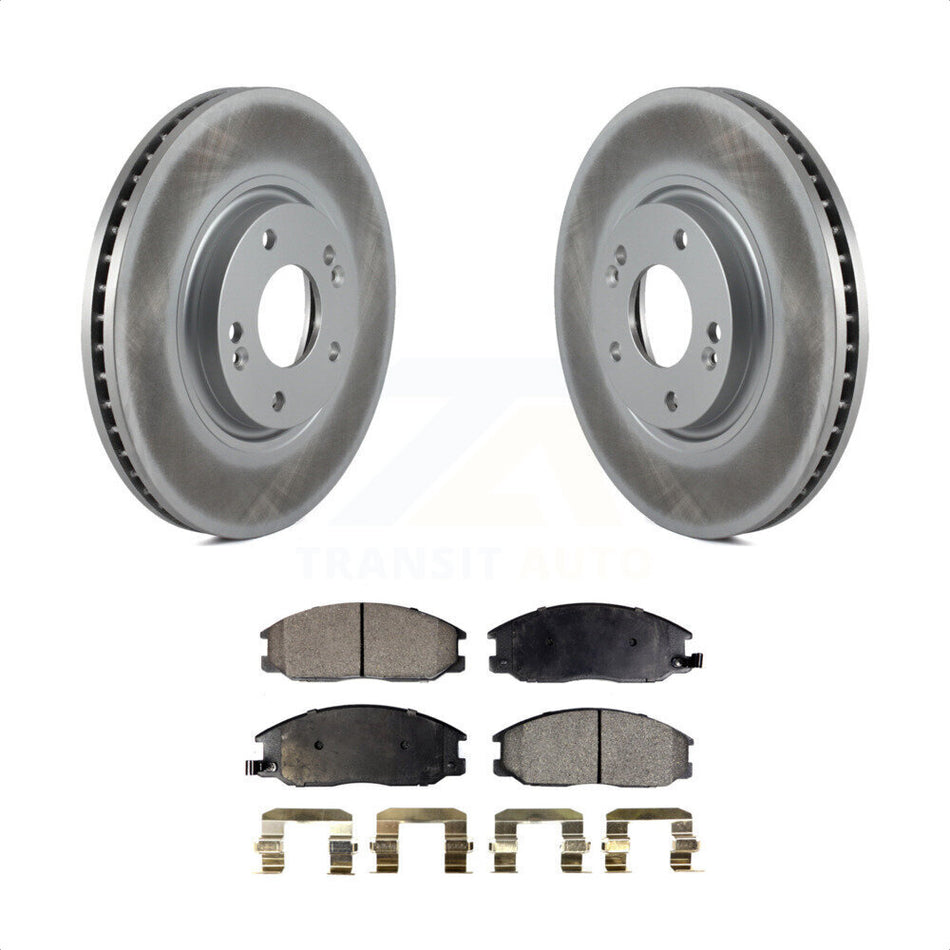 Front Coated Disc Brake Rotors And Semi-Metallic Pads Kit For Kia Amanti Hyundai XG350 KGF-100289 by Transit Auto