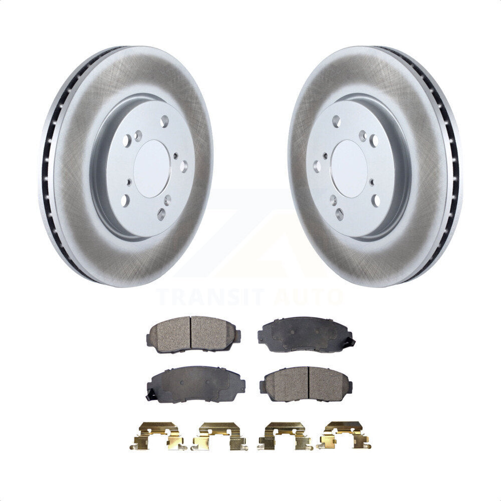 Front Coated Disc Brake Rotors And Semi-Metallic Pads Kit For 2005-2010 Honda Odyssey KGF-100293 by Transit Auto