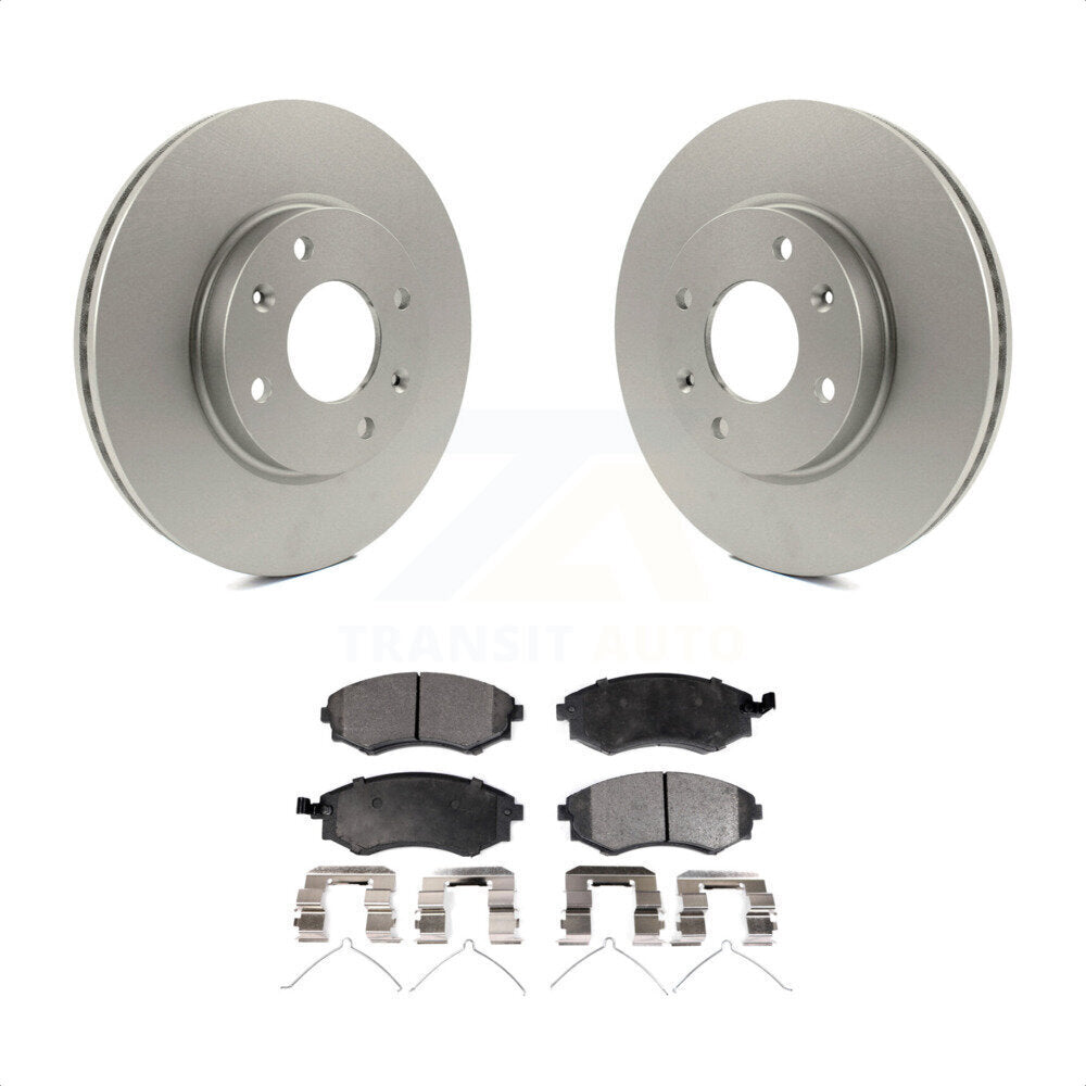 Front Coated Disc Brake Rotors And Semi-Metallic Pads Kit For Hyundai Sonata Kia Optima Magentis KGF-100301 by Transit Auto