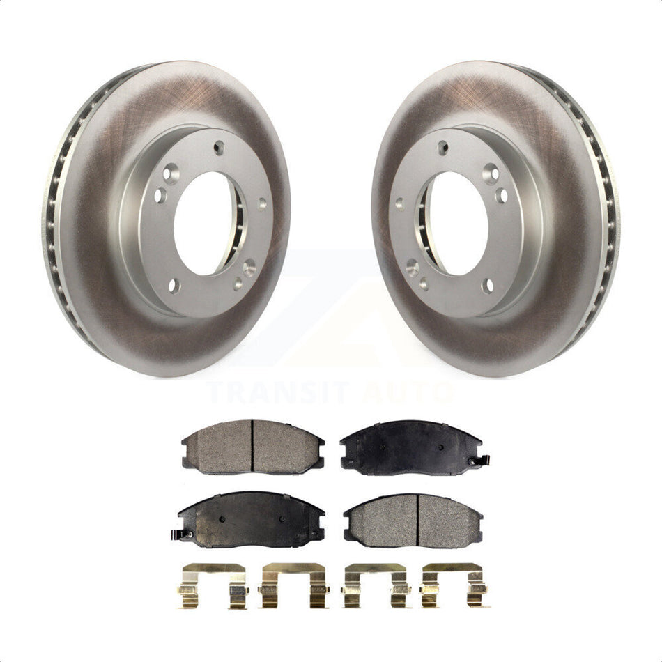 Front Coated Disc Brake Rotors And Semi-Metallic Pads Kit For 2003-2006 Kia Sorento KGF-100303 by Transit Auto