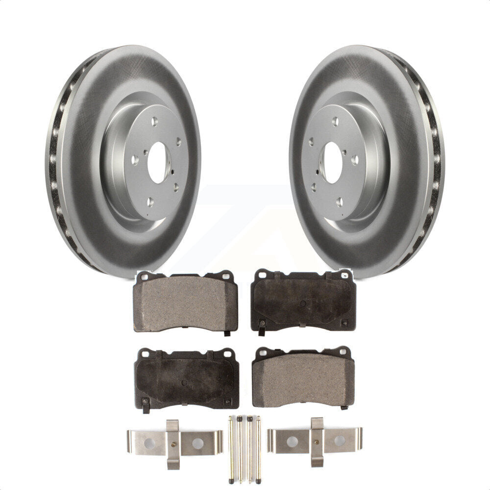 Front Coated Disc Brake Rotors And Semi-Metallic Pads Kit For Subaru Impreza WRX STI KGF-100310 by Transit Auto