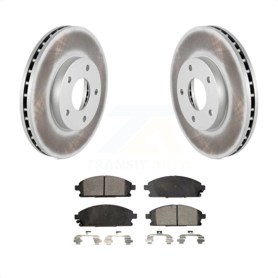 Front Coated Disc Brake Rotors And Semi-Metallic Pads Kit For 2004-2006 Nissan X-Trail KGF-100323 by Transit Auto