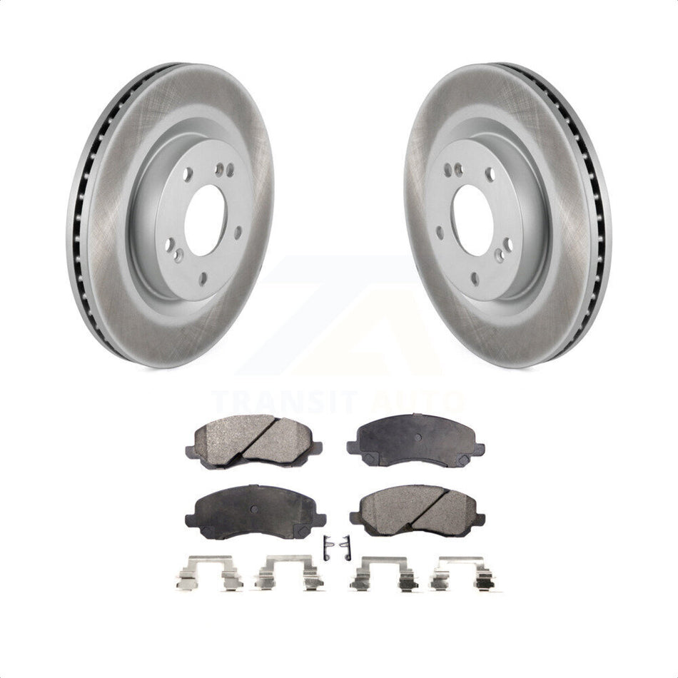 Front Coated Disc Brake Rotors And Semi-Metallic Pads Kit For Mitsubishi Galant Eclipse KGF-100330 by Transit Auto