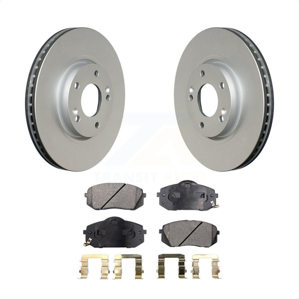 Front Coated Disc Brake Rotors And Semi-Metallic Pads Kit For Hyundai Tucson Kia Sportage Soul EV KGF-100333 by Transit Auto