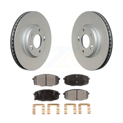 Front Coated Disc Brake Rotors And Semi-Metallic Pads Kit For Kia Forte Koup Forte5 KGF-100334