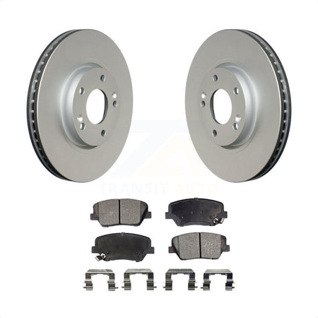 Front Coated Disc Brake Rotors And Semi-Metallic Pads Kit For 2014-2017 Kia Rondo KGF-100336 by Transit Auto