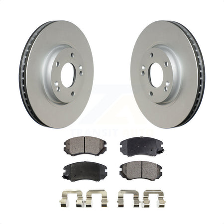 Front Coated Disc Brake Rotors And Semi-Metallic Pads Kit For 2006-2010 Hyundai Sonata 3.3L KGF-100344 by Transit Auto