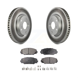 Front Coated Disc Brake Rotors And Semi-Metallic Pads Kit For Toyota RAV4 Scion tC Matrix Pontiac Vibe Corolla iM Mirai KGF-100349