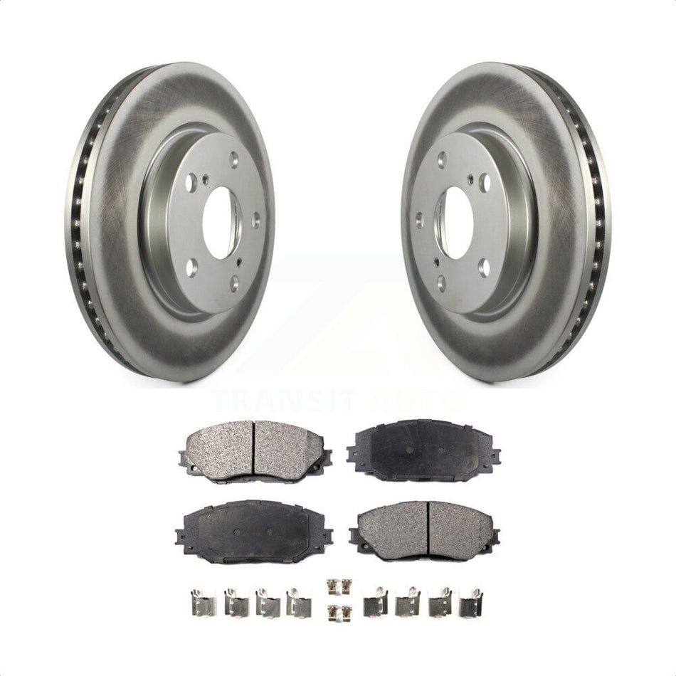 Front Coated Disc Brake Rotors And Semi-Metallic Pads Kit For Toyota RAV4 Scion xB Prius V Lexus HS250h KGF-100352 by Transit Auto