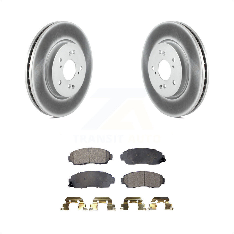 Front Coated Disc Brake Rotors And Semi-Metallic Pads Kit For Honda CR-V Acura RDX Accord Crosstour KGF-100359 by Transit Auto