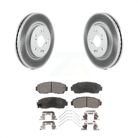 Front Coated Disc Brake Rotors And Semi-Metallic Pads Kit For Honda CR-V Crosstour Accord KGF-100360 by Transit Auto