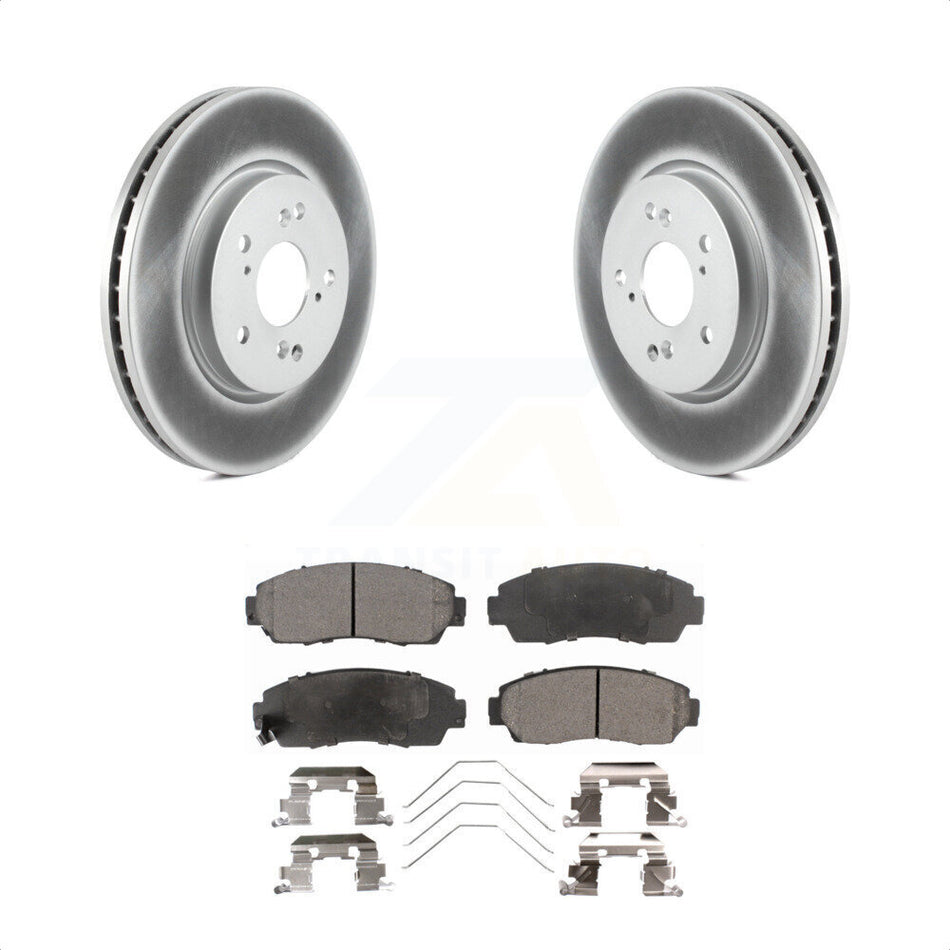 Front Coated Disc Brake Rotors And Semi-Metallic Pads Kit For Honda CR-V Crosstour Accord KGF-100360 by Transit Auto