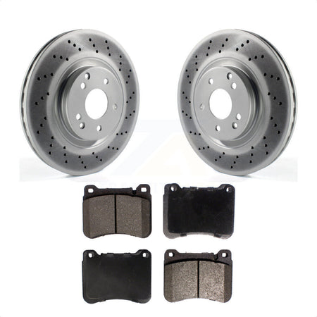 Front Coated Disc Brake Rotors And Semi-Metallic Pads Kit For Mercedes-Benz C230 CLK350 C320 SLK350 SLK300 KGF-100361 by Transit Auto