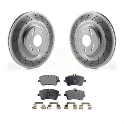 Front Coated Disc Brake Rotors And Semi-Metallic Pads Kit For Mercedes-Benz SLK280 C320 With Sport Package KGF-100363
