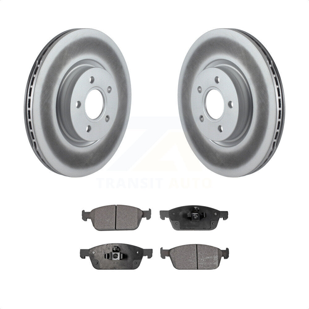 Front Coated Disc Brake Rotors And Semi-Metallic Pads Kit For Ford Escape Connect Lincoln MKC KGF-100372 by Transit Auto