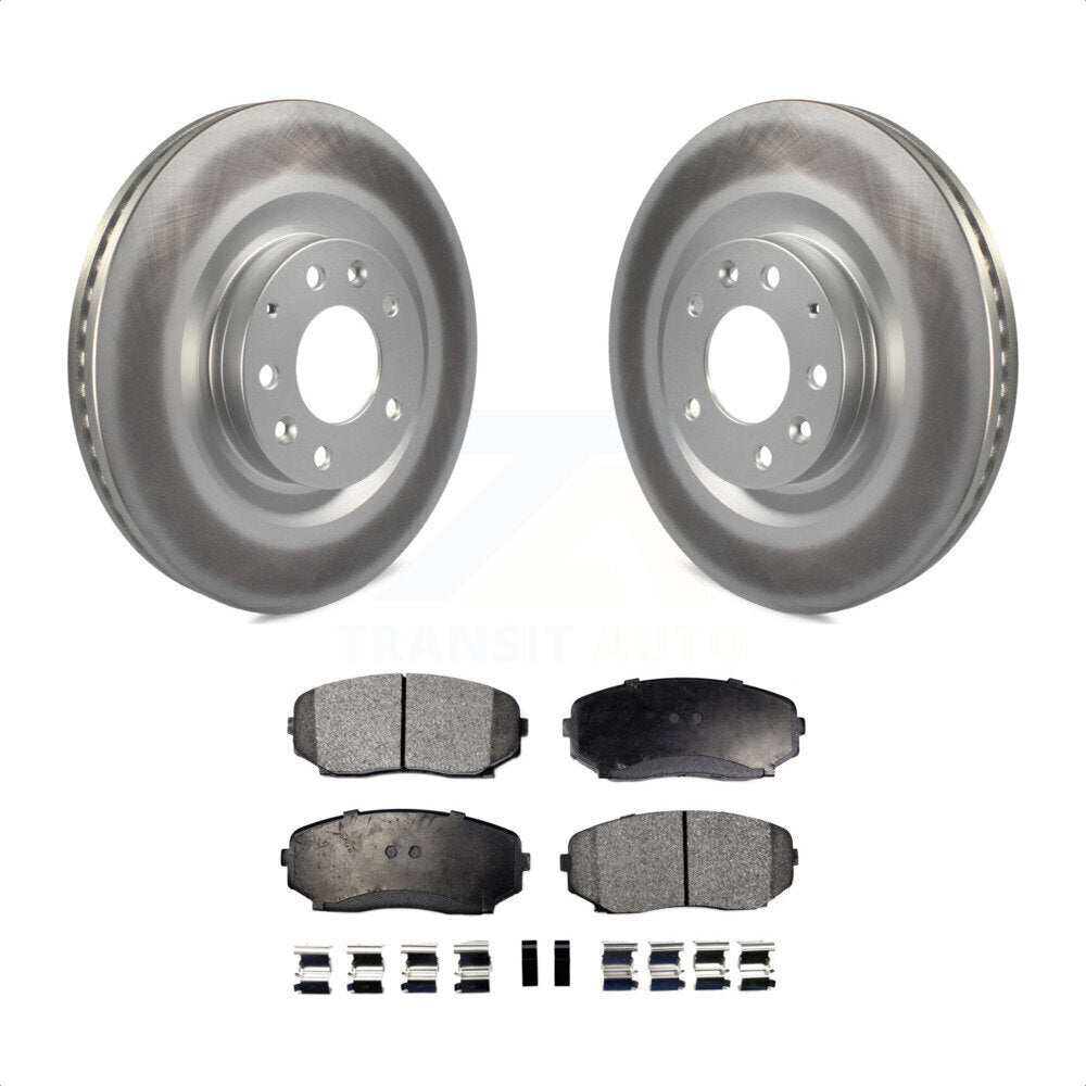 Front Coated Disc Brake Rotors And Semi-Metallic Pads Kit For 2007-2015 Mazda CX-9 KGF-100379 by Transit Auto