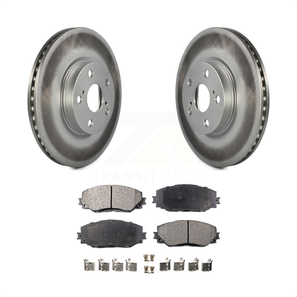 Front Coated Disc Brake Rotors And Semi-Metallic Pads Kit For Toyota Corolla Scion xD Matrix Pontiac Vibe KGF-100390 by Transit Auto