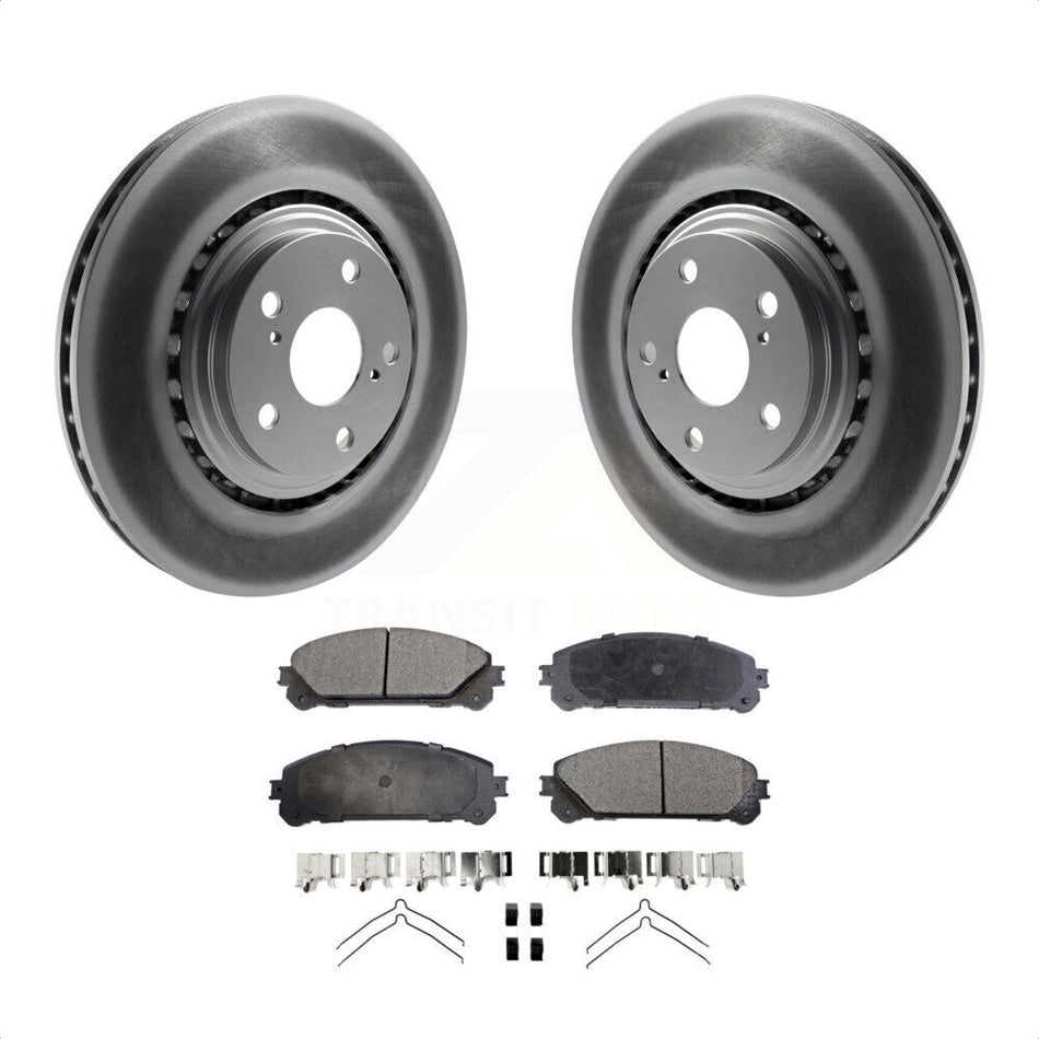 Front Coated Disc Brake Rotors And Semi-Metallic Pads Kit For Toyota Highlander Sienna Lexus RX350 NX200t NX300 RX450h NX300h KGF-100392 by Transit Auto