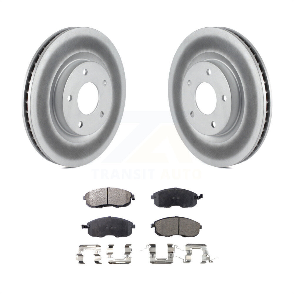 Front Coated Disc Brake Rotors And Semi-Metallic Pads Kit For 2007-2012 Nissan Sentra SE-R KGF-100394 by Transit Auto