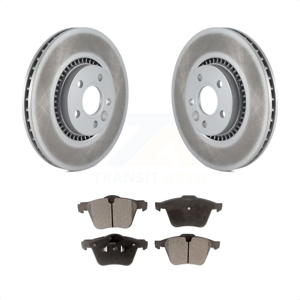 Front Coated Disc Brake Rotors And Semi-Metallic Pads Kit For Volvo S60 XC70 S80 V60 Cross Country V70 KGF-100396 by Transit Auto