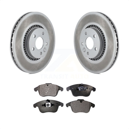 Front Coated Disc Brake Rotors And Semi-Metallic Pads Kit For 2008-2015 Land Rover LR2 KGF-100397 by Transit Auto