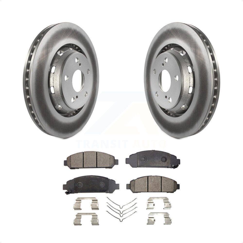 Front Coated Disc Brake Rotors And Semi-Metallic Pads Kit For 2009-2016 Toyota Venza KGF-100420 by Transit Auto