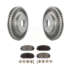 Front Coated Disc Brake Rotors And Semi-Metallic Pads Kit For Toyota Prius Lexus CT200h Plug-In KGF-100423