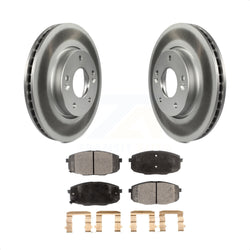 Front Coated Disc Brake Rotors And Semi-Metallic Pads Kit For Kia Forte Koup Forte5 KGF-100424