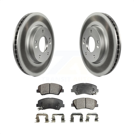 Front Coated Disc Brake Rotors And Semi-Metallic Pads Kit For 2014 Kia Forte5 EX KGF-100425 by Transit Auto