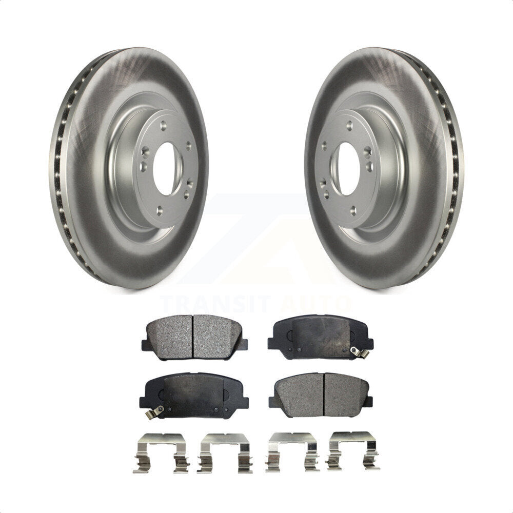 Front Coated Disc Brake Rotors And Semi-Metallic Pads Kit For Hyundai Genesis Coupe KGF-100429 by Transit Auto