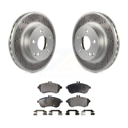 Front Coated Disc Brake Rotors And Semi-Metallic Pads Kit For Mercedes-Benz C300 C250 C230 KGF-100435