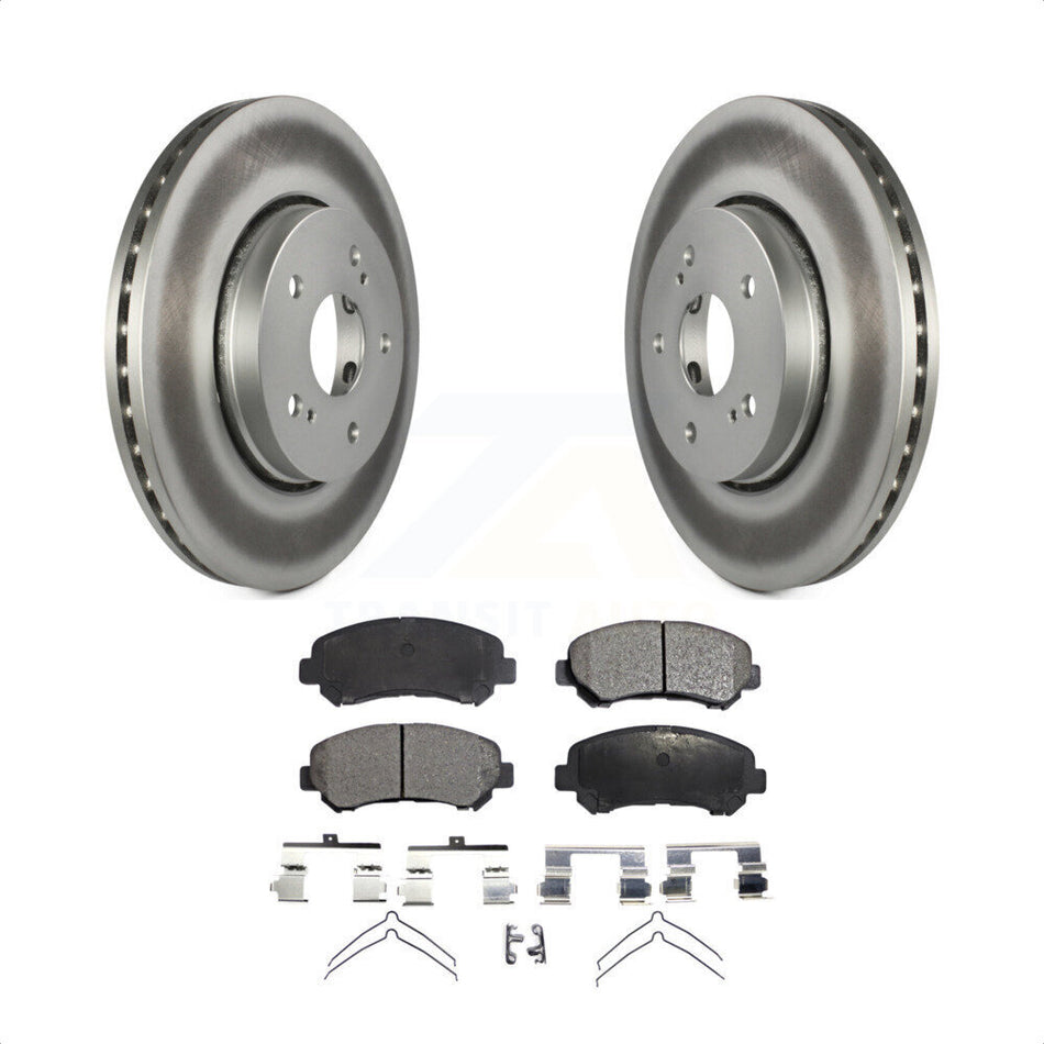 Front Coated Disc Brake Rotors And Semi-Metallic Pads Kit For 2010-2013 Suzuki Kizashi KGF-100440 by Transit Auto