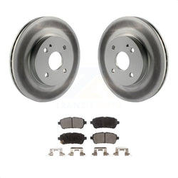 Front Coated Disc Brake Rotors And Semi-Metallic Pads Kit For 2011-2014 Mazda 2 KGF-100443