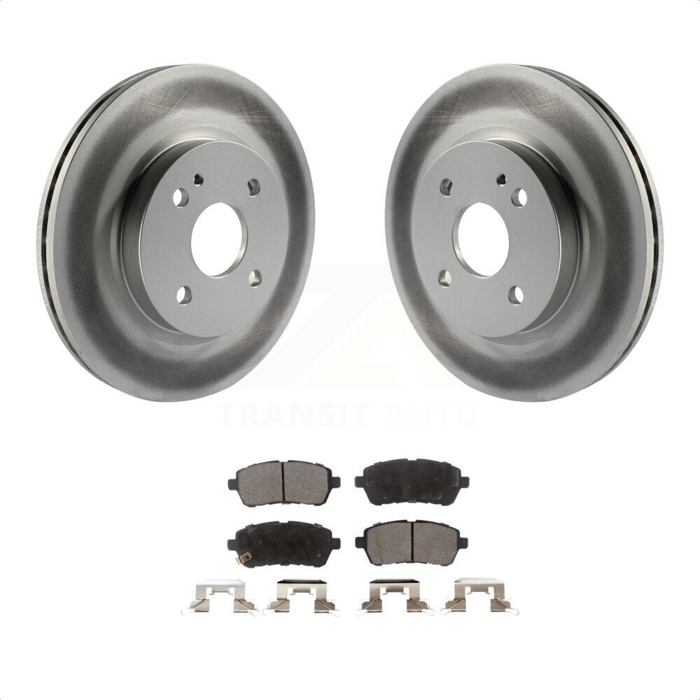 Front Coated Disc Brake Rotors And Semi-Metallic Pads Kit For 2011-2014 Mazda 2 KGF-100443 by Transit Auto