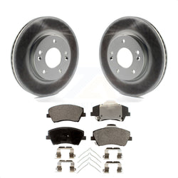 Front Coated Disc Brake Rotors And Semi-Metallic Pads Kit For Hyundai Elantra KGF-100449