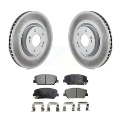 Front Coated Disc Brake Rotors And Semi-Metallic Pads Kit For 2011-2015 Kia Optima 2.0L KGF-100451