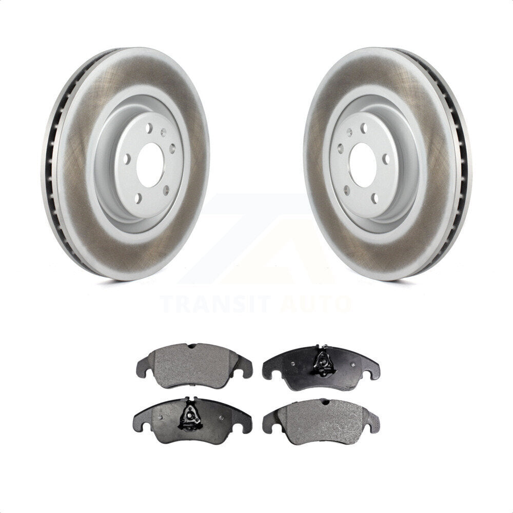 Front Coated Disc Brake Rotors And Semi-Metallic Pads Kit For Audi A6 KGF-100459 by Transit Auto