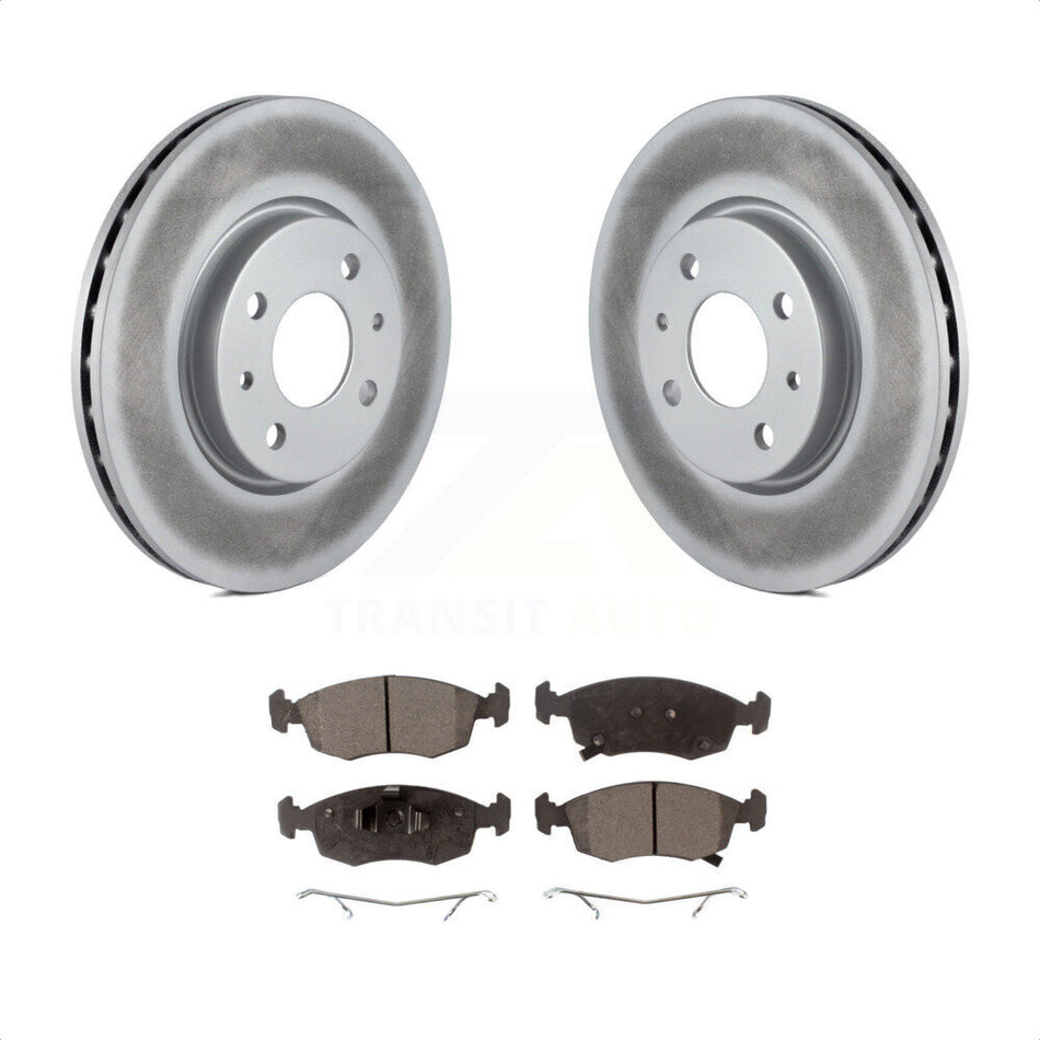 Front Coated Disc Brake Rotors And Semi-Metallic Pads Kit For Fiat 500 KGF-100463 by Transit Auto