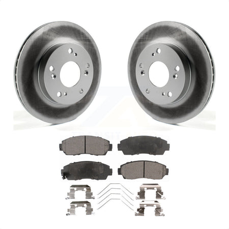 Front Coated Disc Brake Rotors And Semi-Metallic Pads Kit For 2015 Honda Civic LX SE with Manual transmission KGF-100464 by Transit Auto