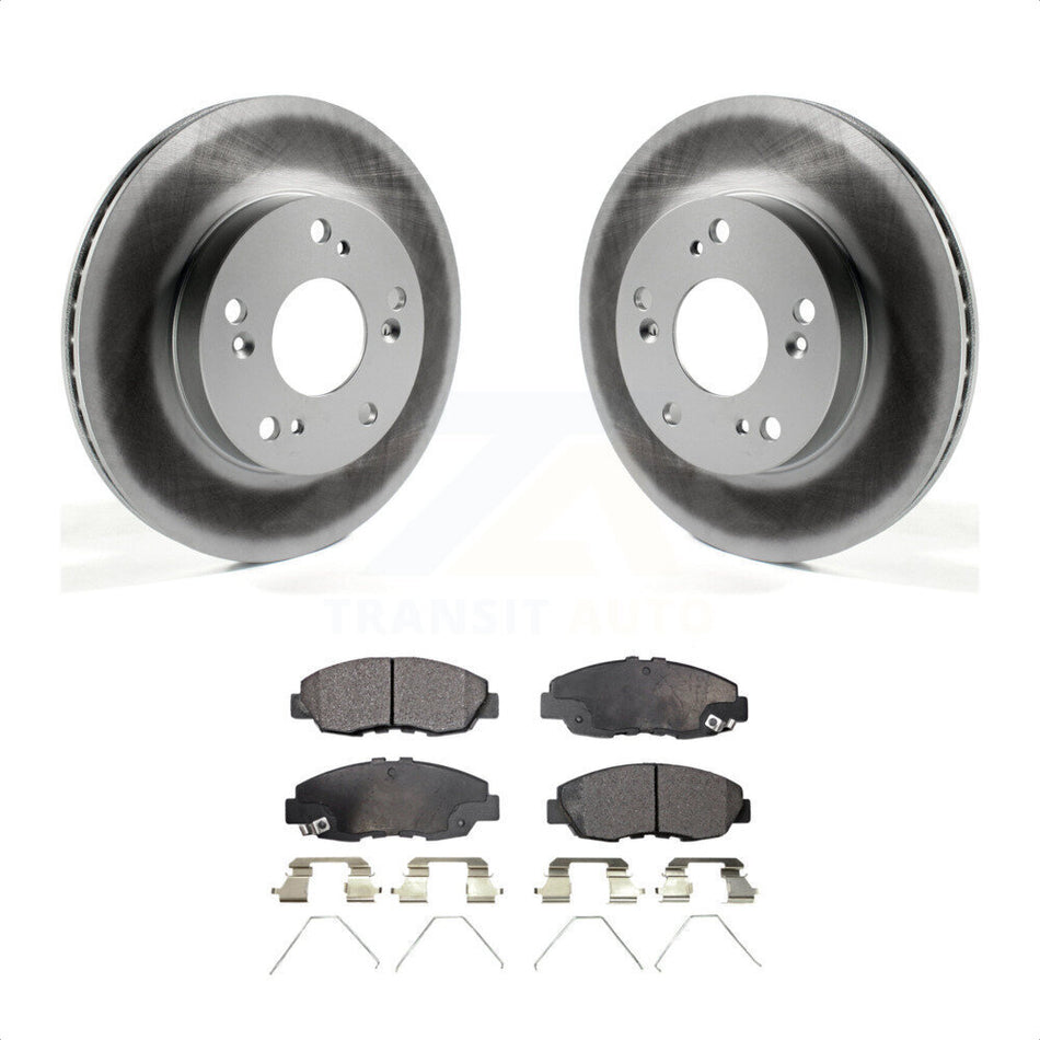 Front Coated Disc Brake Rotors And Semi-Metallic Pads Kit For Honda Civic KGF-100465 by Transit Auto