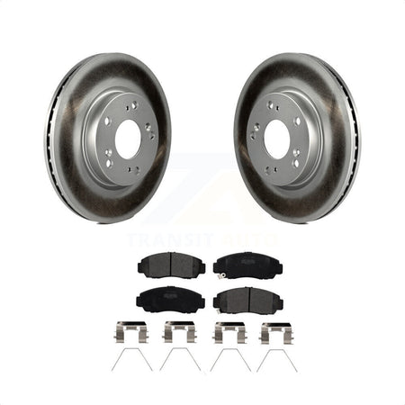 Front Coated Disc Brake Rotors And Semi-Metallic Pads Kit For Honda Civic KGF-100472 by Transit Auto