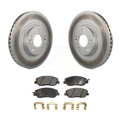 Front Coated Disc Brake Rotors And Semi-Metallic Pads Kit For 2013-2016 Hyundai Santa Fe XL 3.3L KGF-100474