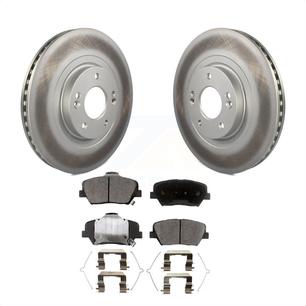 Front Coated Disc Brake Rotors And Semi-Metallic Pads Kit For Kia Sorento Hyundai Santa Fe Sport KGF-100476 by Transit Auto