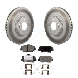 Front Coated Disc Brake Rotors And Semi-Metallic Pads Kit For Kia Sorento Hyundai Santa Fe Sport KGF-100476