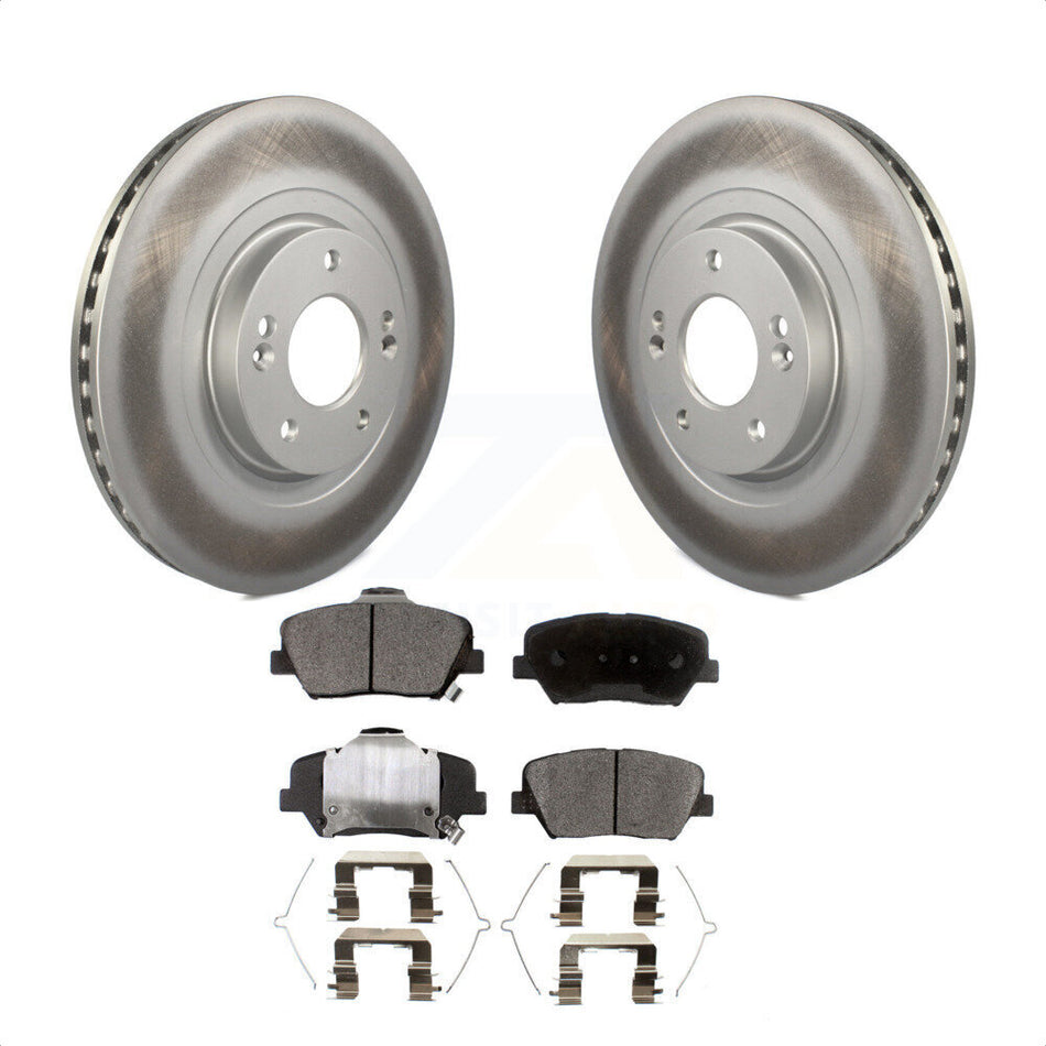 Front Coated Disc Brake Rotors And Semi-Metallic Pads Kit For Kia Sorento Hyundai Santa Fe Sport KGF-100476 by Transit Auto